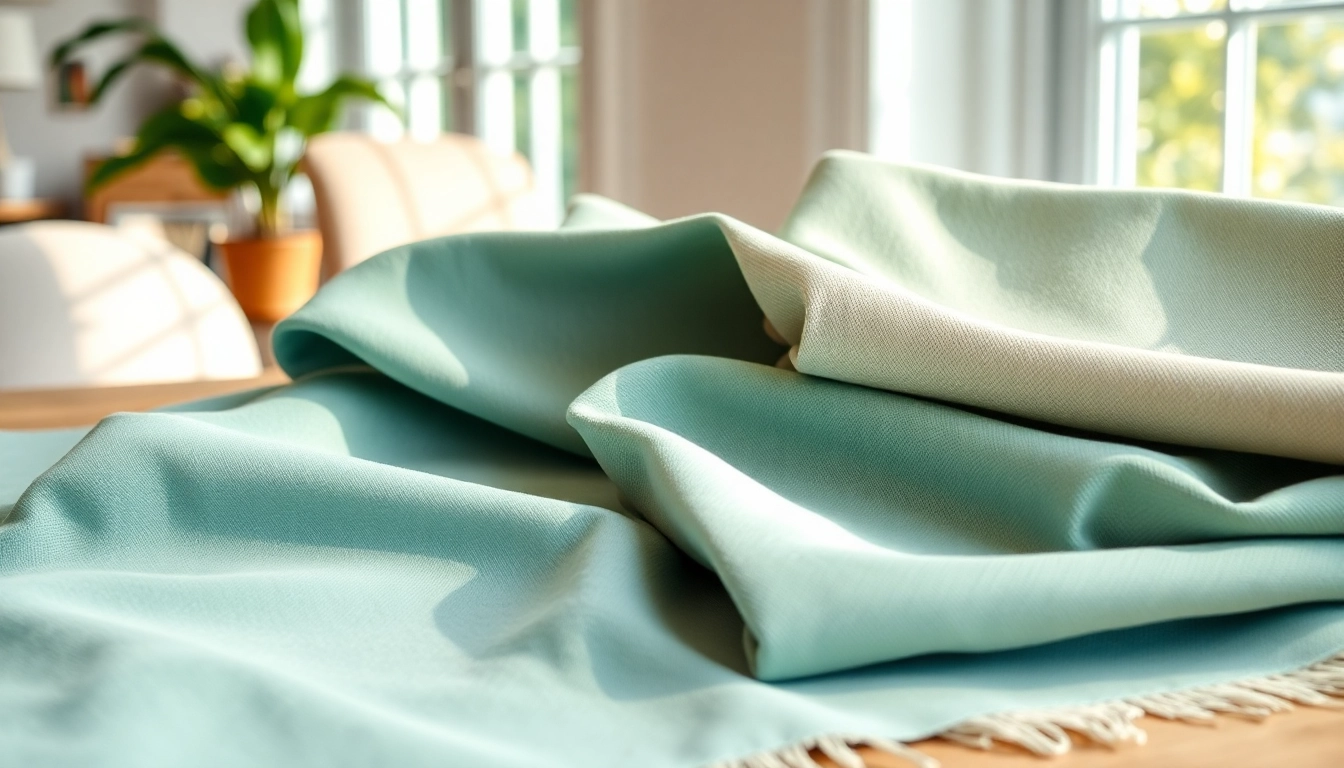 Onderhoudsvriendelijke katoenen stoffen in diverse kleuren en soorten op een ontwerp tafel.