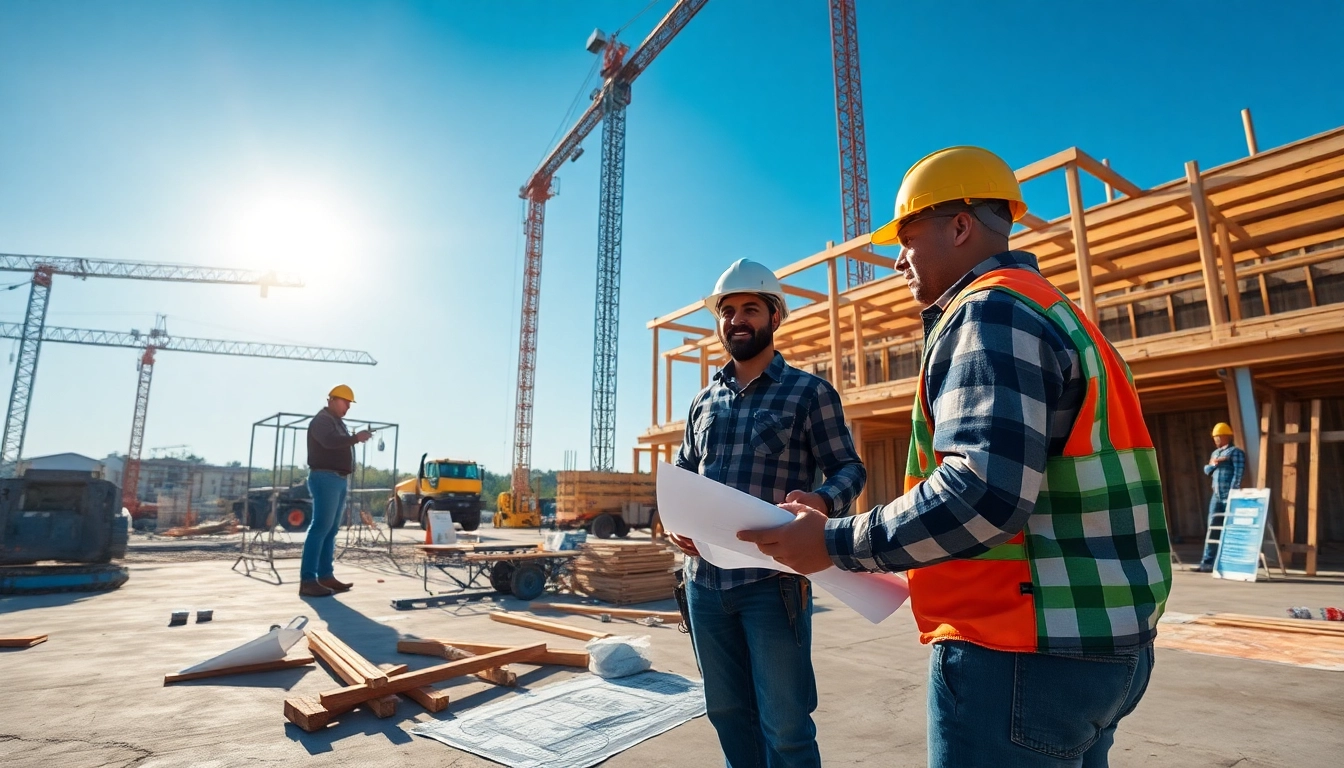 Showcasing collaboration in the construction association north carolina through professionals on-site.