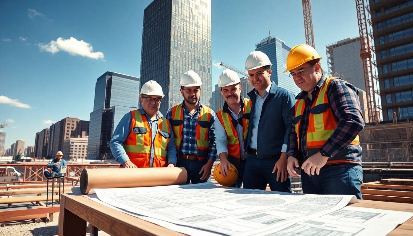 Construction professionals collaborating at a site in Denver, highlighting the role of construction association Denver.