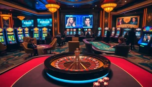 Experience the thrill of gambling at Indoxxi themed casino with poker tables, dice, and elegant elements.