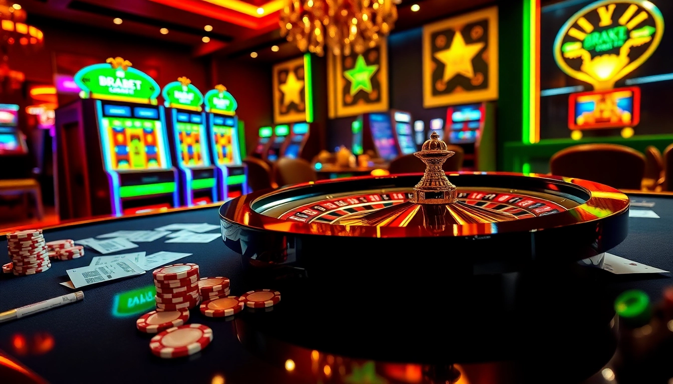 BRABET offers thrilling online gambling with vibrant slot machines and elegant casino elements.