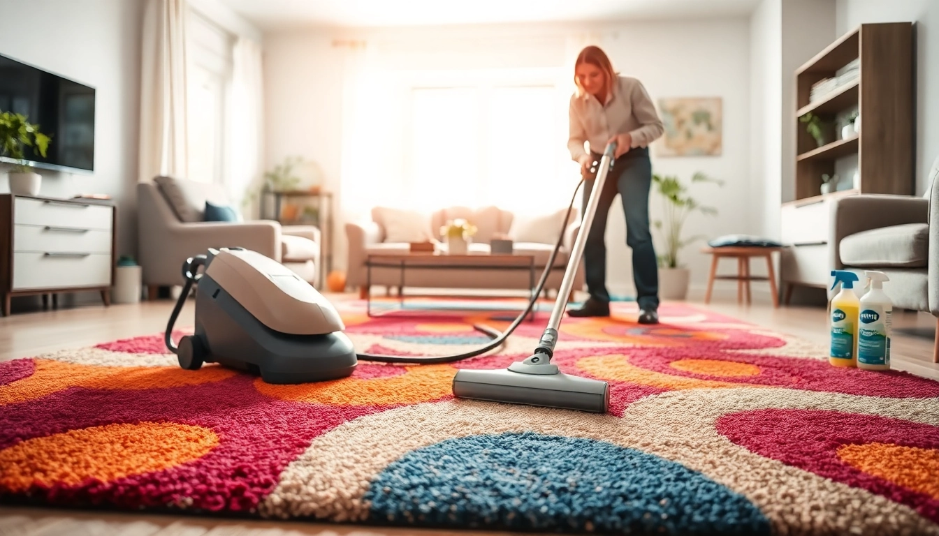 Efficient carpet cleaning roseville ca by a professional in a cozy living room setting.