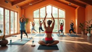 静かな雰囲気の中で多様な実践者がいるホットヨガ おすすめスタジオの様子