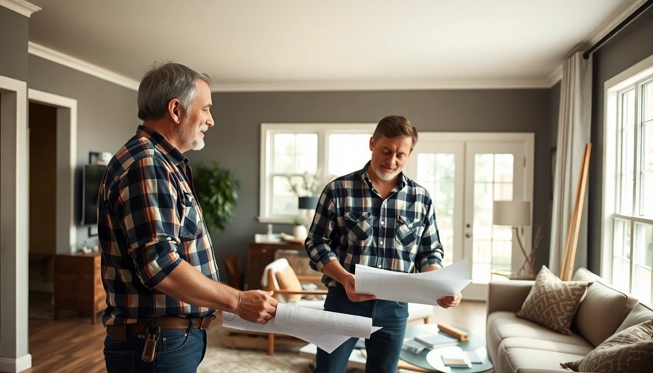 Renovation contractor in Oxford MS measuring walls in a modern home remodel.