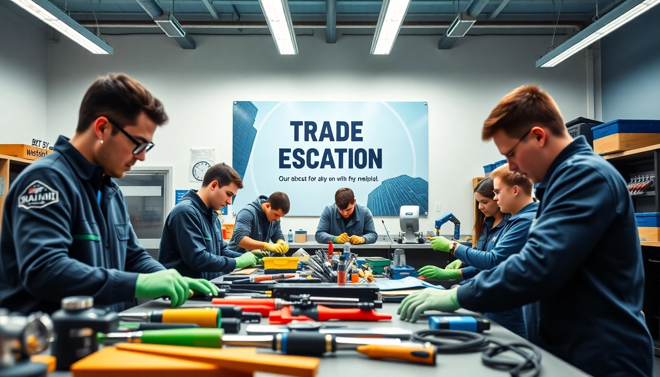 Students actively learning at Trade School Tennessee, showcasing hands-on training and collaboration.