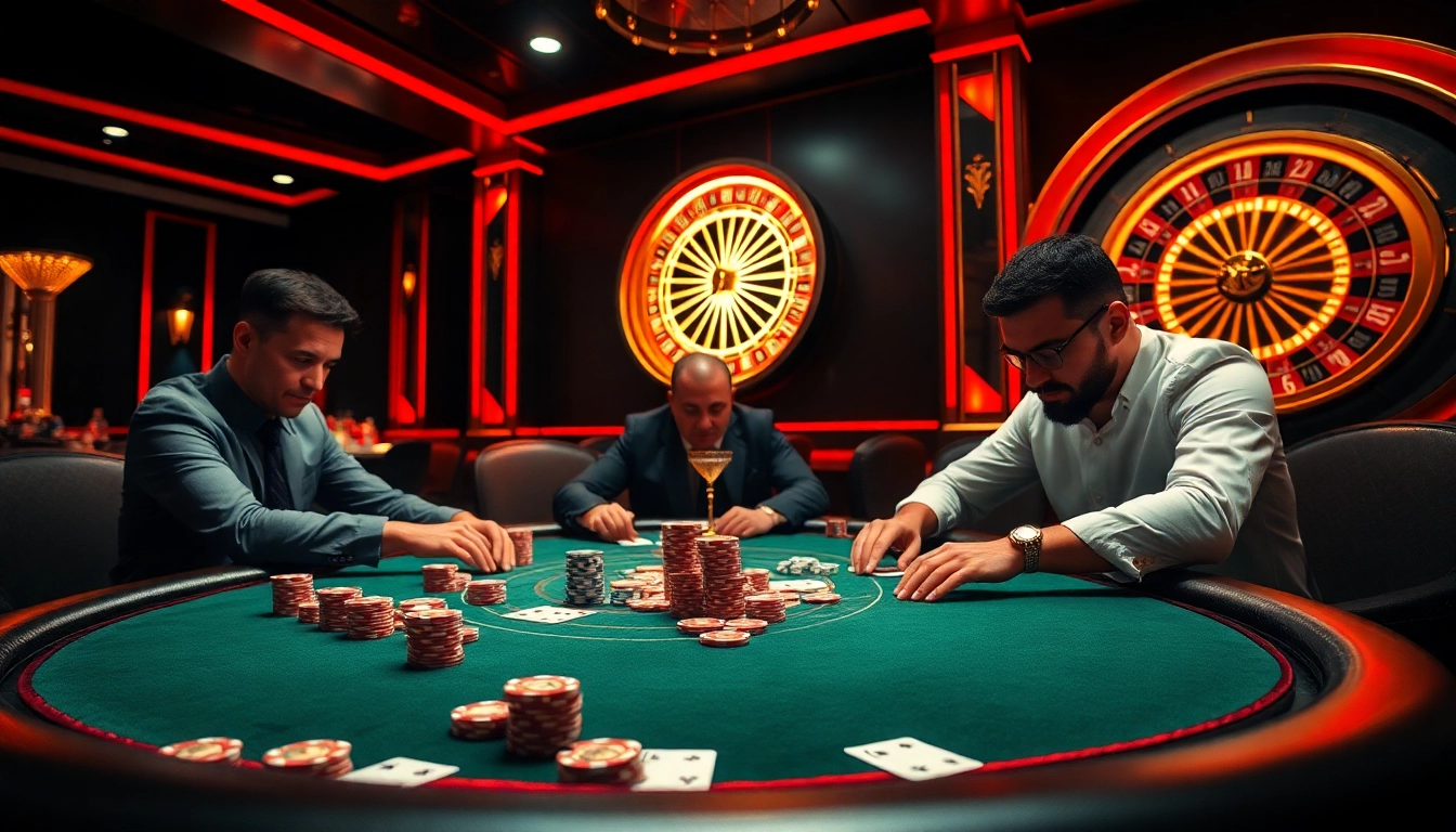 Experience the excitement of Hi88 with professional players at an upscale poker table.