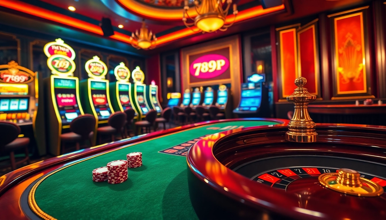Players enjoying the vibrant excitement of casino gaming at 789P with poker chips and roulette.