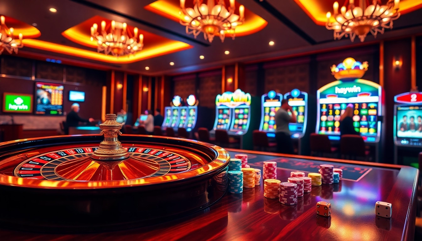 Experience the thrill of gambling at hay.win with vibrant casino tables and digital interfaces.