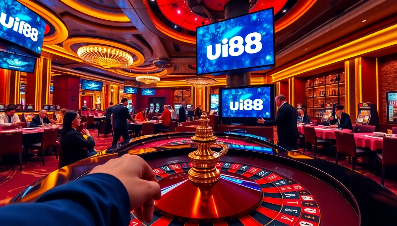 Experience thrilling action at uu88 casino, showcasing roulette and vibrant betting atmosphere.