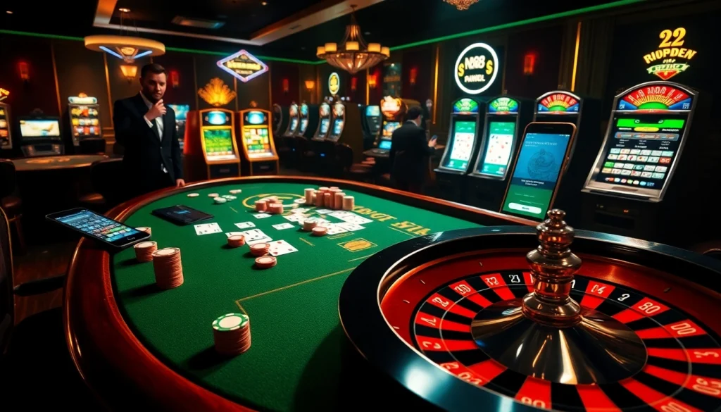 Experience the thrill of gambling at https:/nk88.us.com/ with vibrant poker chips and a roulette wheel spinning excitement.