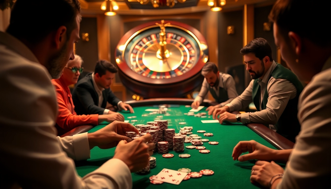 Play to win at the luxurious casino table scene showcasing www.kjc.global's vibrant atmosphere.