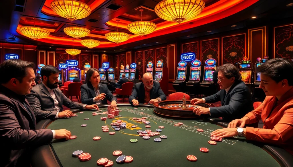 Immerse in a thrilling F8BET gaming experience with vibrant poker and roulette action.