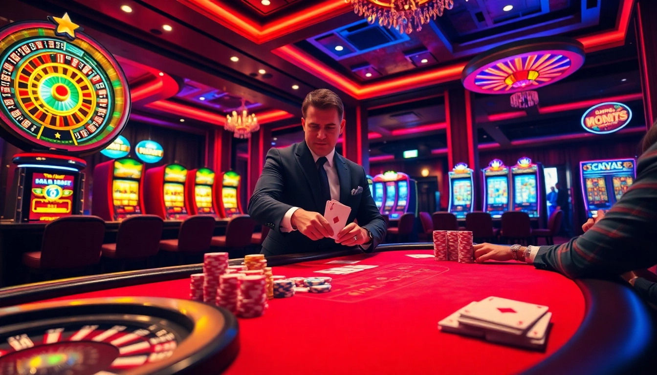 Experience the thrill of 6FF with vibrant poker action at a luxurious casino table.