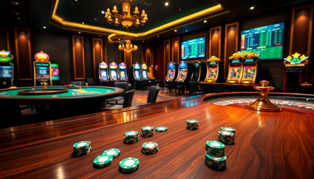 Experience the thrill of the casino with vibrant visuals on Trang chủ 789P, showcasing tables and online betting.