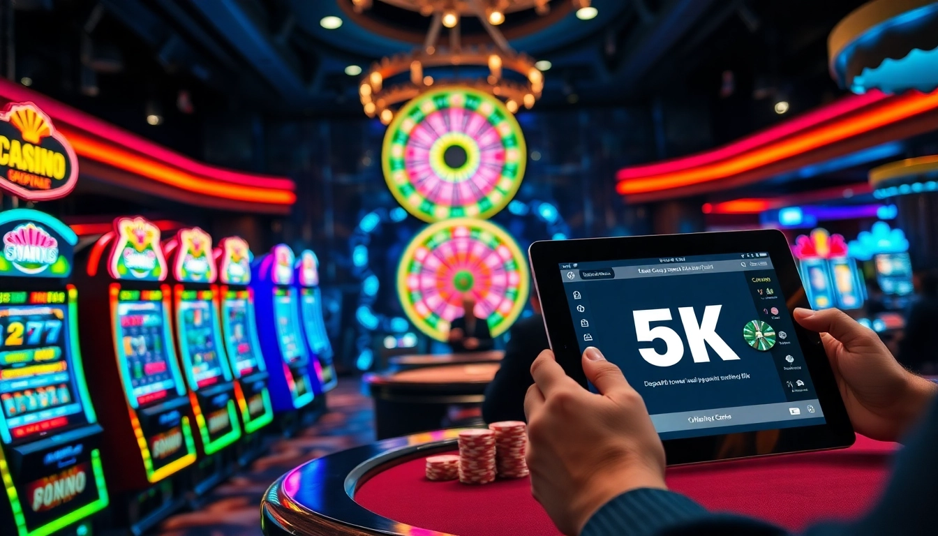 Rasakan sensasi slot depo 5k dengan visual kasino mewah dan aksi permainan yang penuh warna.