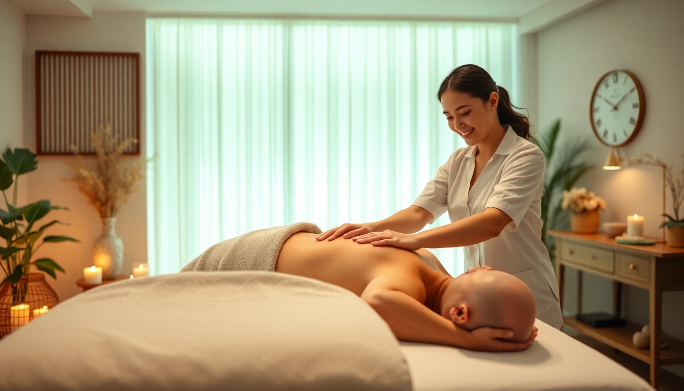 출장마사지 in a calming home environment with a professional young therapist providing quality massage services.