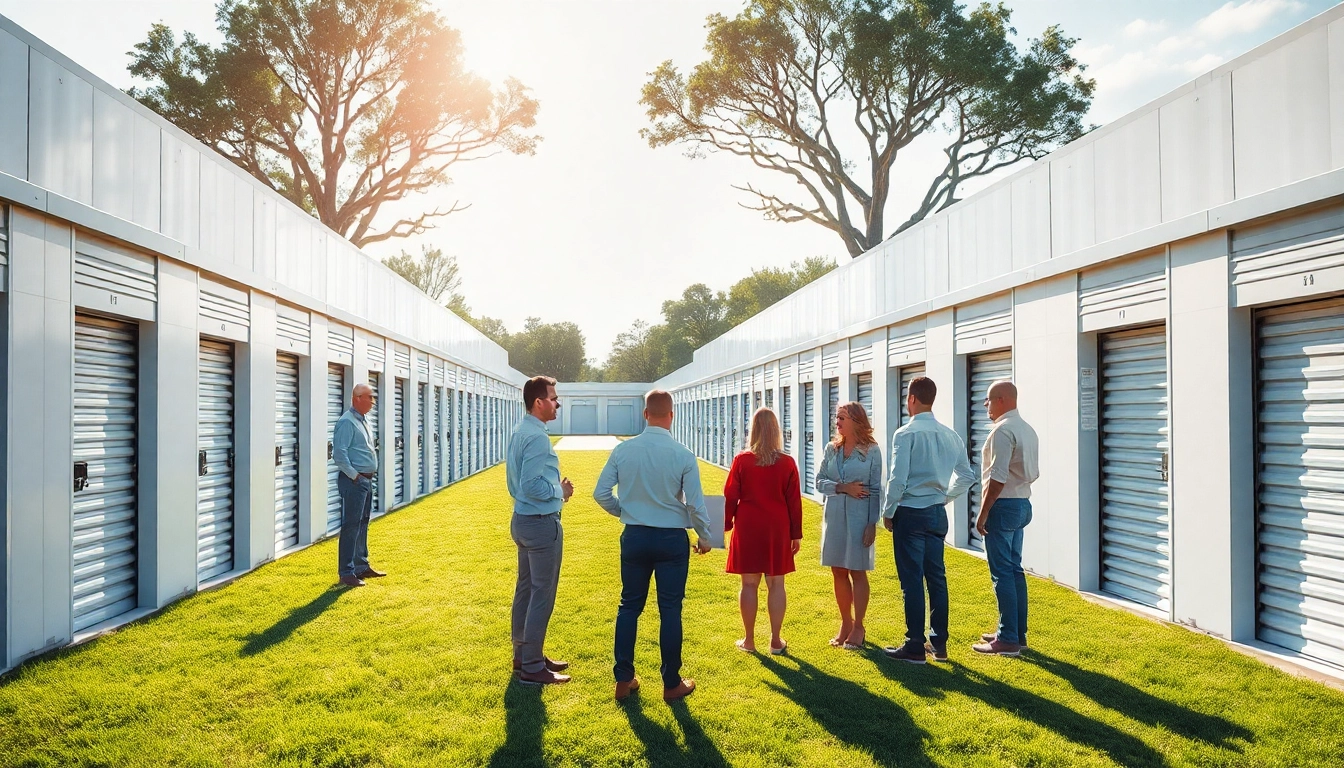 Highlighting secure Storage Services with diverse facilities, clean environment, and happy customers exploring options.