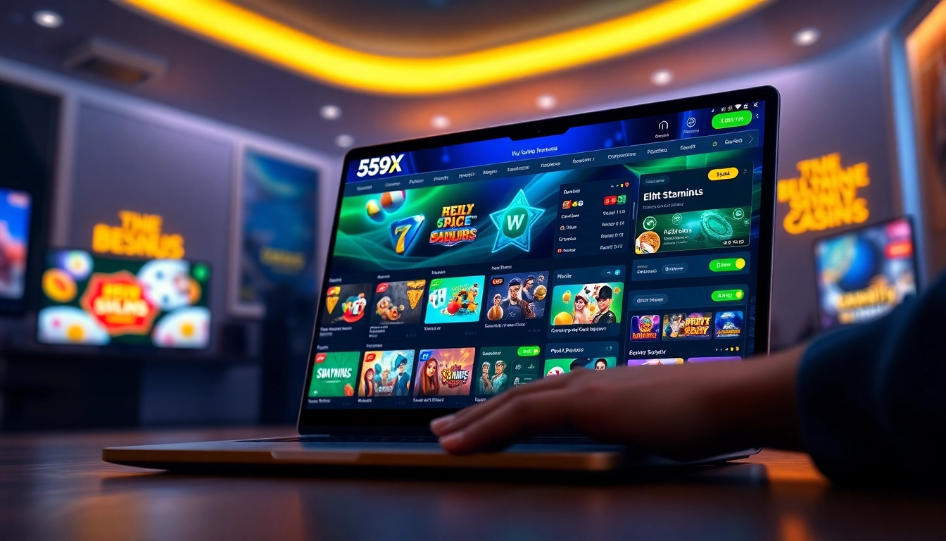 Engaging online betting interface on the 559X platform showcasing various games and features.