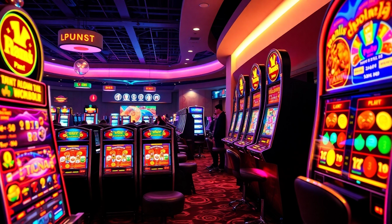 Menangkan permainan slot depo 1k yang menarik dengan suasana kasino yang cerah.