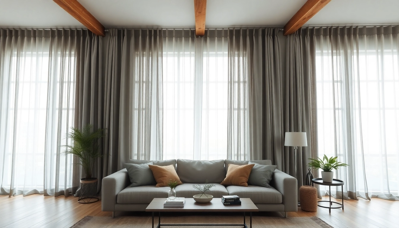 Verduisterende gordijnen creëren een stijlvolle uitstraling in een gezellige woonkamer.