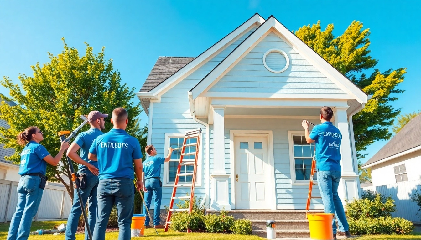 Home Painting Companies team painting a charming house with vibrant colors.