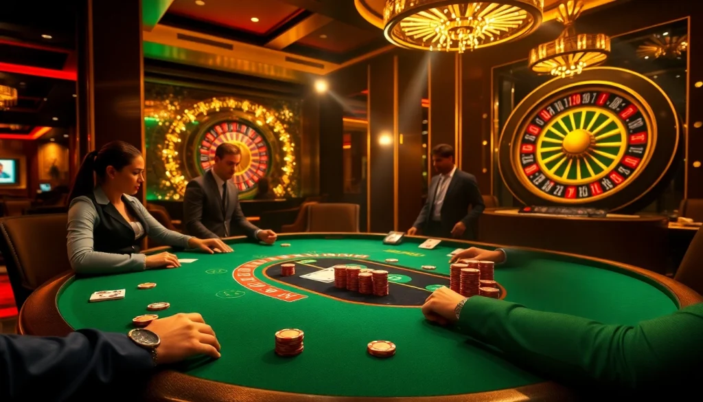 Experience the excitement of MMOO at a luxurious casino table filled with vibrant poker chips and cards.