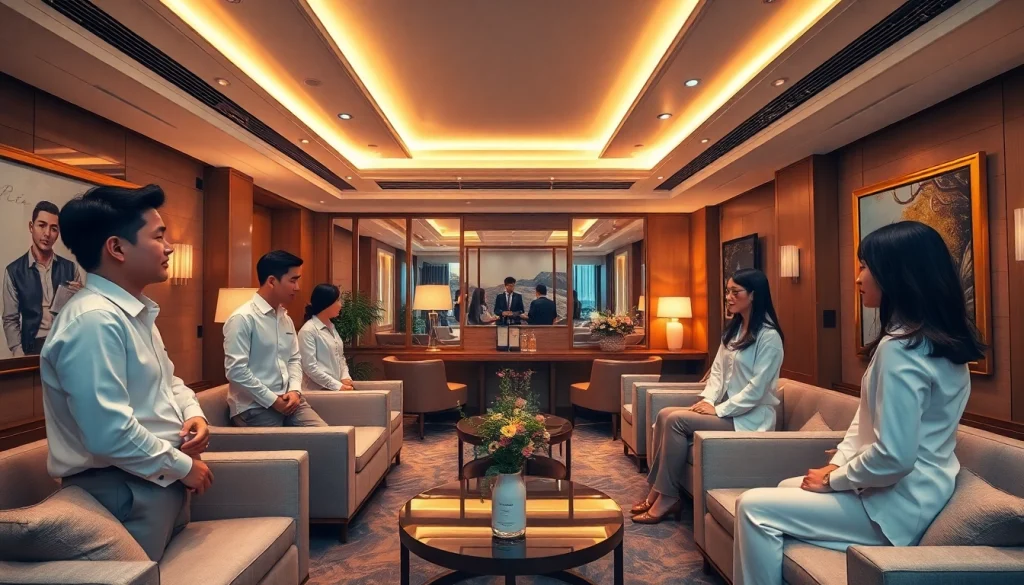 Experience the luxury and vibrant ambiance of 수원셔츠룸 with stylish hosts and elegant decor.
