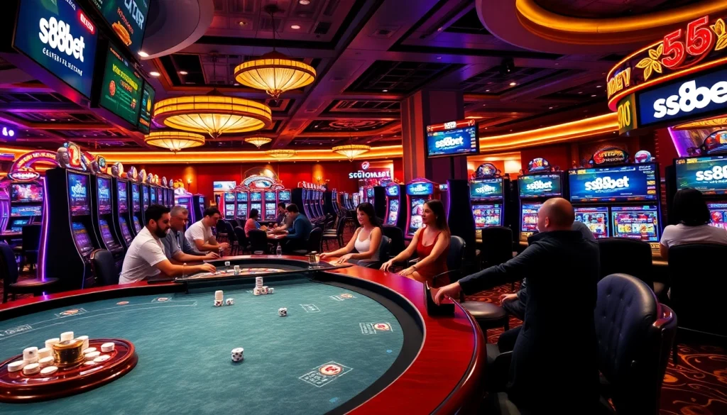 S88BET players enjoying a thrilling gaming experience with vibrant casino visuals