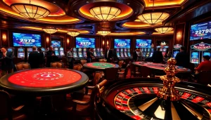 Spectators enjoy the luxury of live gambling experiences at https://socolive2.cv/ with vibrant slot machines and poker tables.