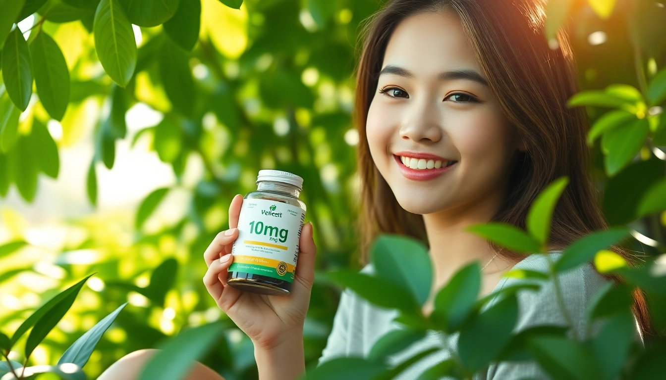 静かなウェルネス環境の中でエクオール 10mg サプリおすすめを持ち、笑顔を浮かべる若い女性