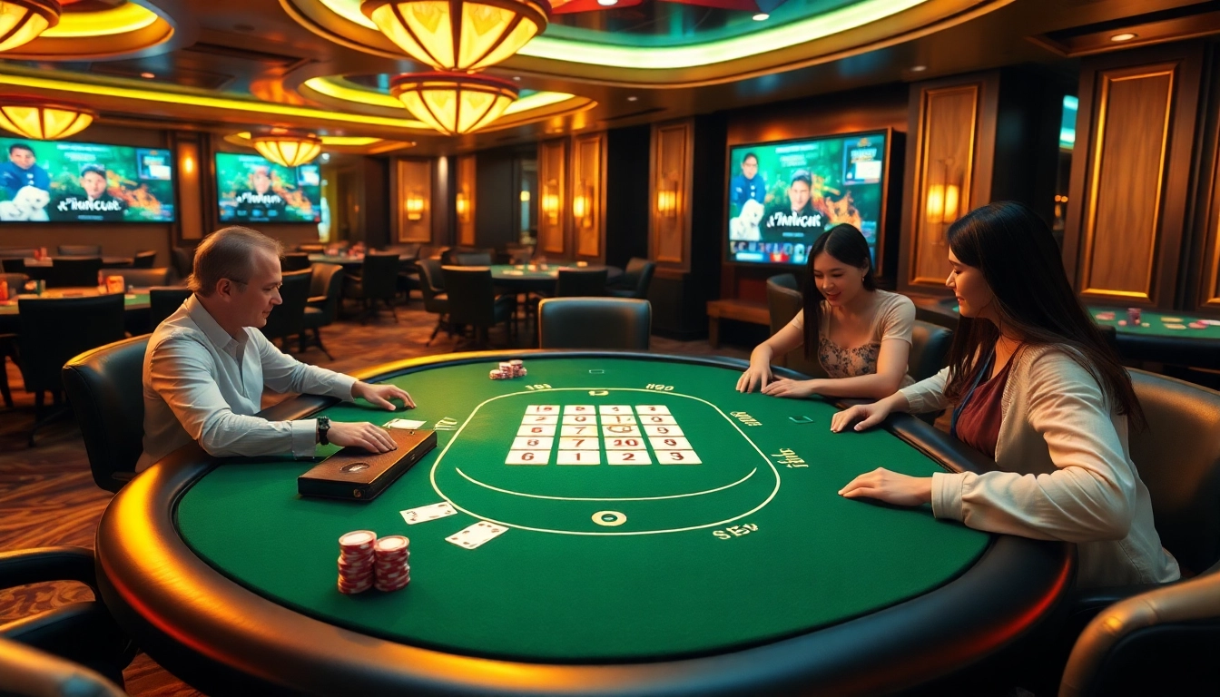 Engage in רמיקוב אונליין with friends at a luxurious casino table, showcasing vibrant tiles and interactive gameplay.