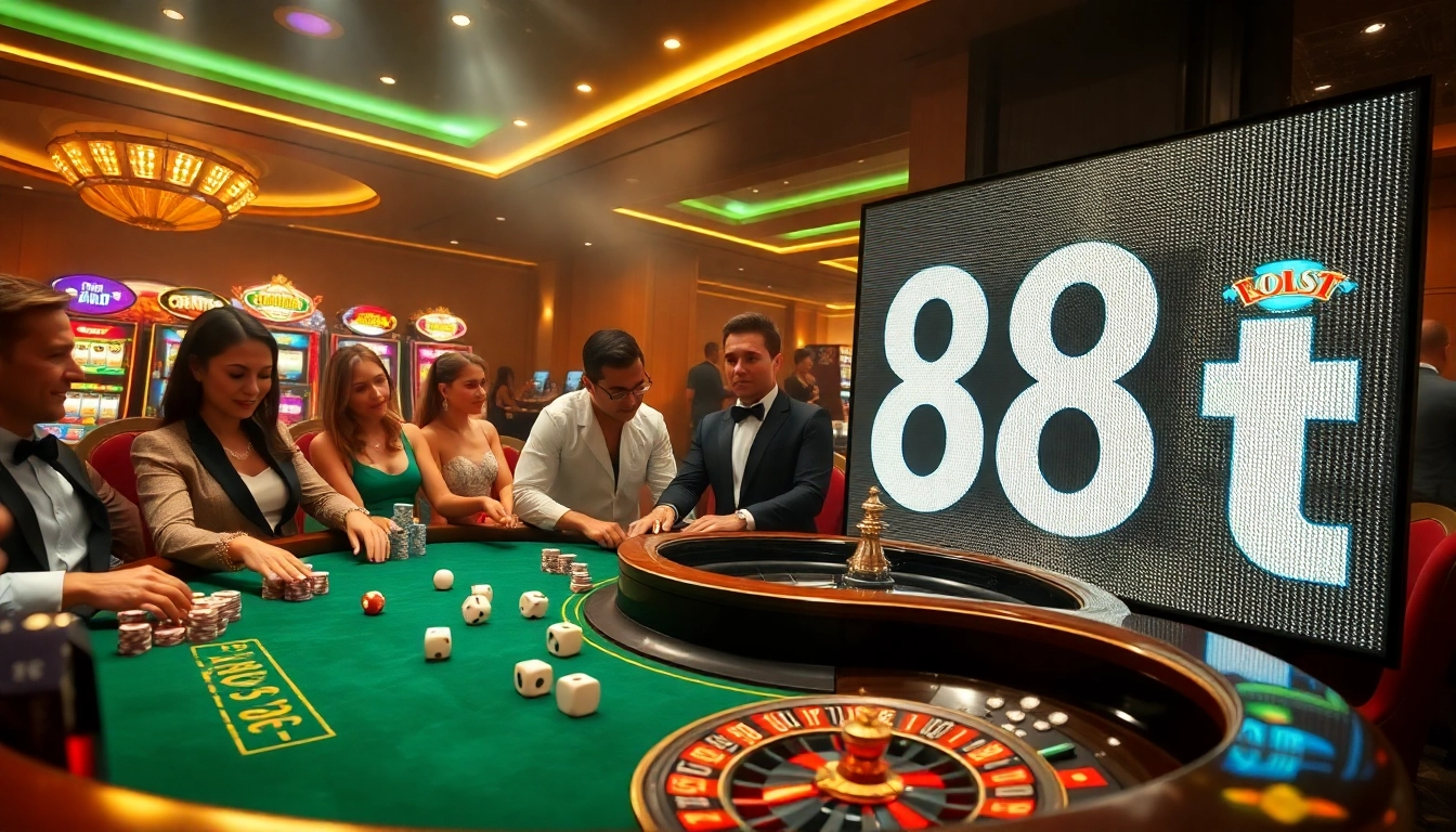 Experience the thrill of gambling with '88t' chips at a vibrant poker table.