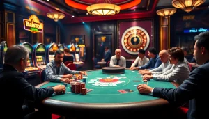 Engage in thrilling poker at i5bet with vibrant chips and an exhilarating casino atmosphere.
