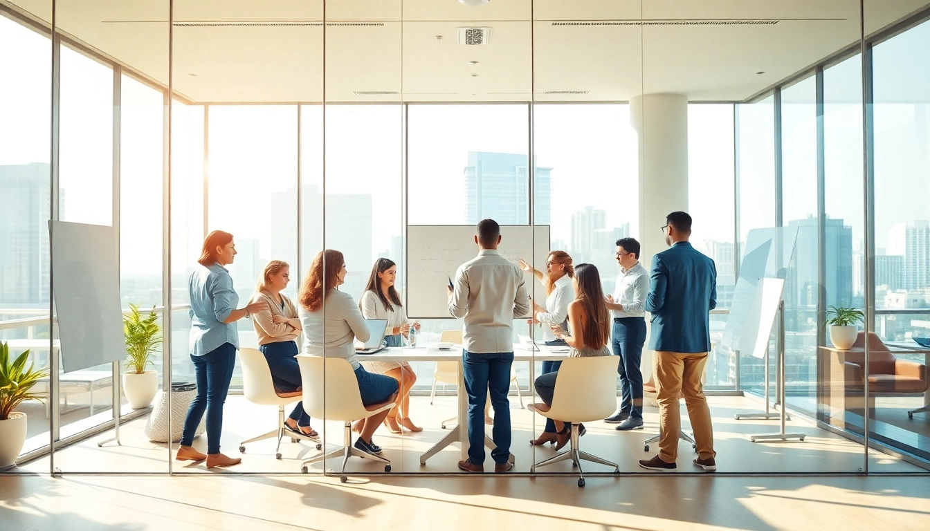 Brightet team collaborating in a modern office setting with innovative tech