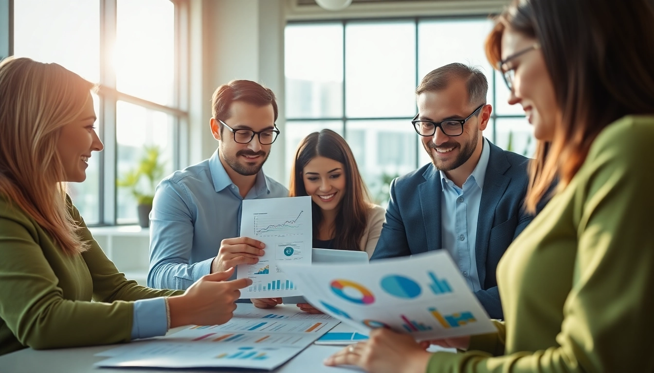 Atlas Direct Mail strategies being devised by a dedicated marketing team in a bright office.