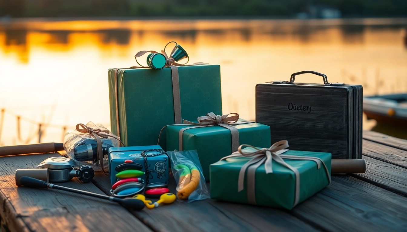 Surprise loved ones with unique fishing gifts beautifully arranged on a rustic table.