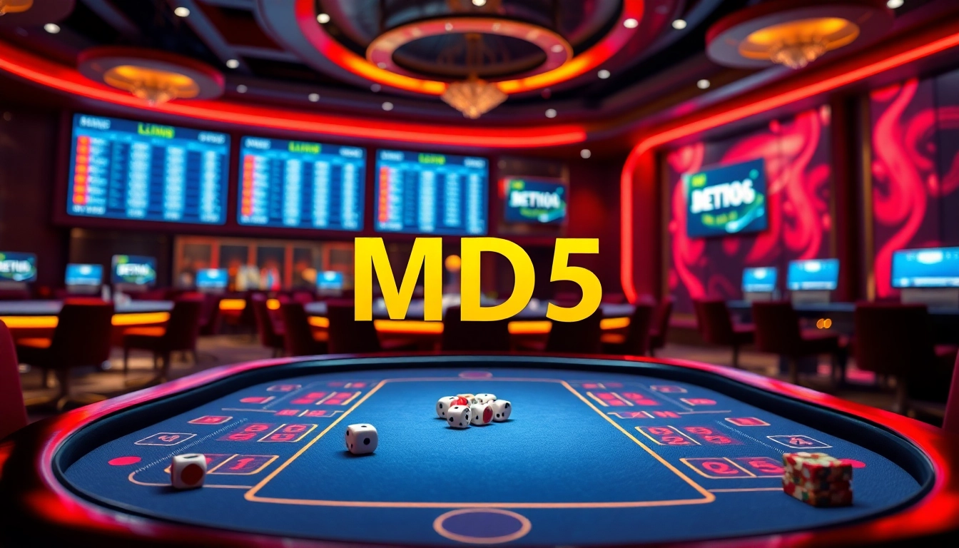 Experience the excitement of Tài Xỉu MD5 online gaming with vibrant casino visuals at https://taixiumd5.fan/.