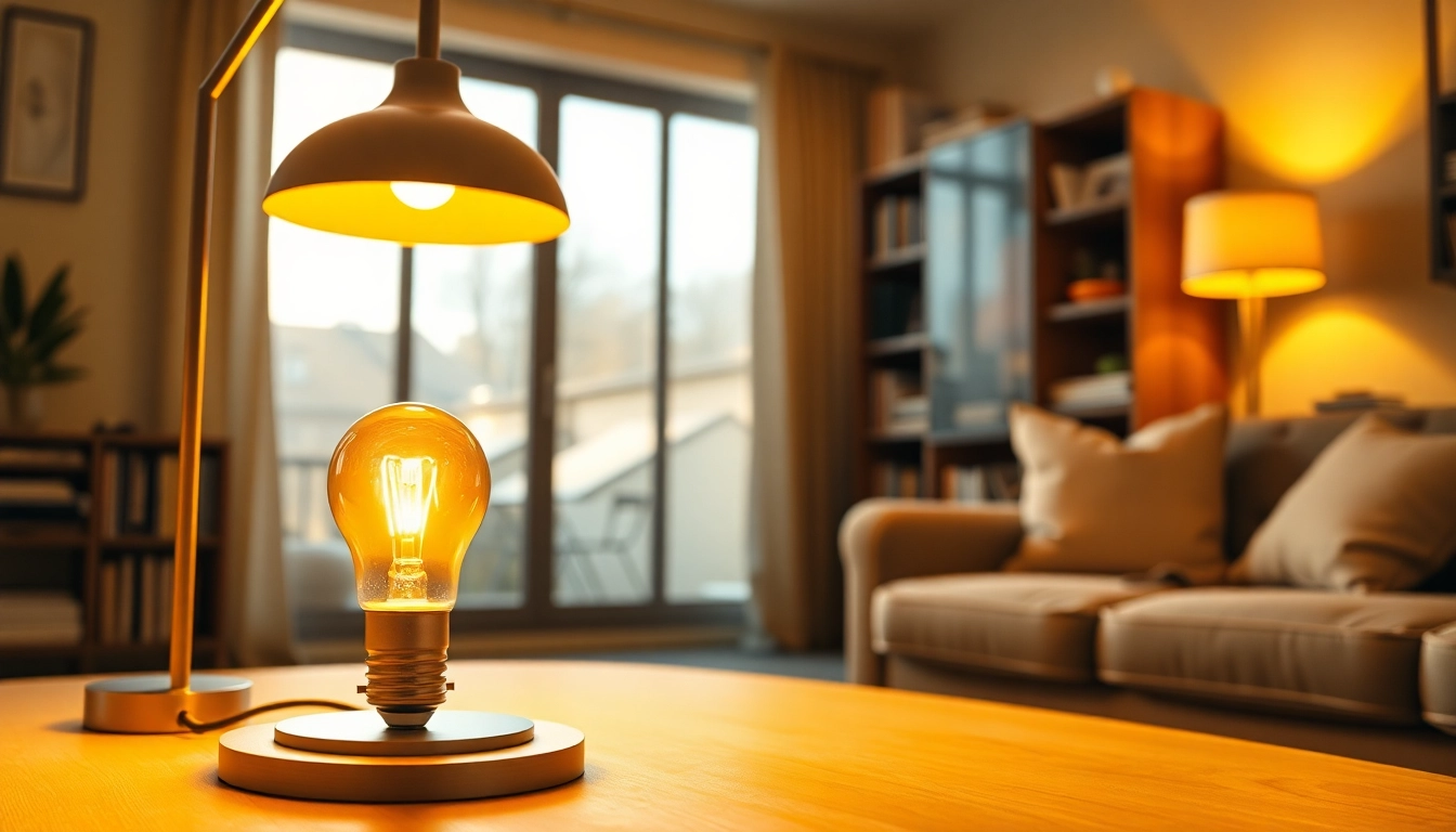 Showcasing a g16 bulb illuminating a cozy living room, enhancing the space's ambiance.