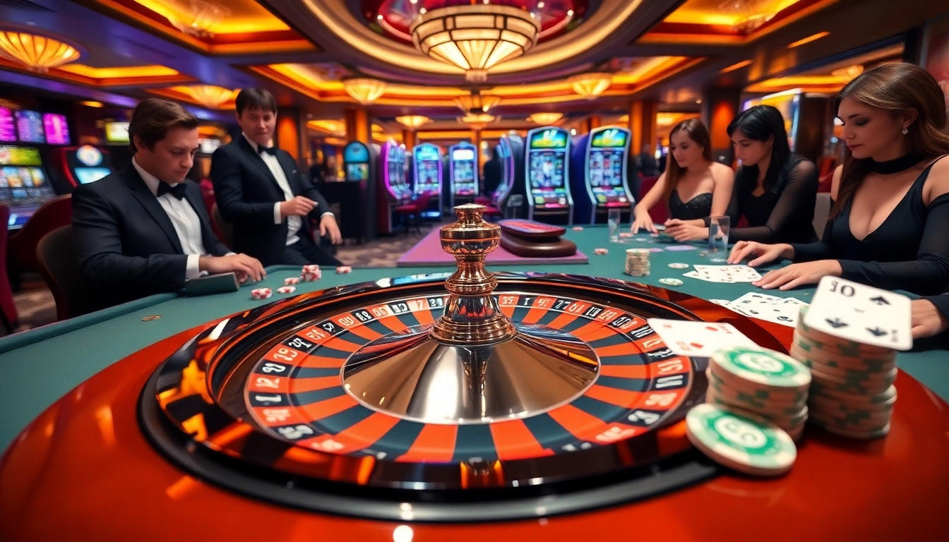 Aksi permainan Mabar88 di kasino yang ditampilkan di jmacdonaldphoto.com dengan para pemain menikmati permainan roulette yang penuh warna.