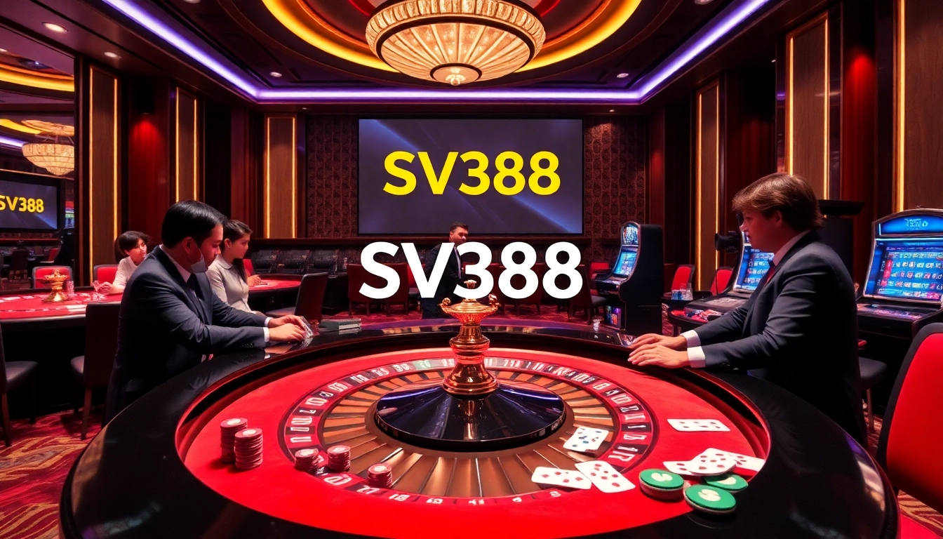 SV388 players enjoying a high-stakes game at a luxurious casino table.