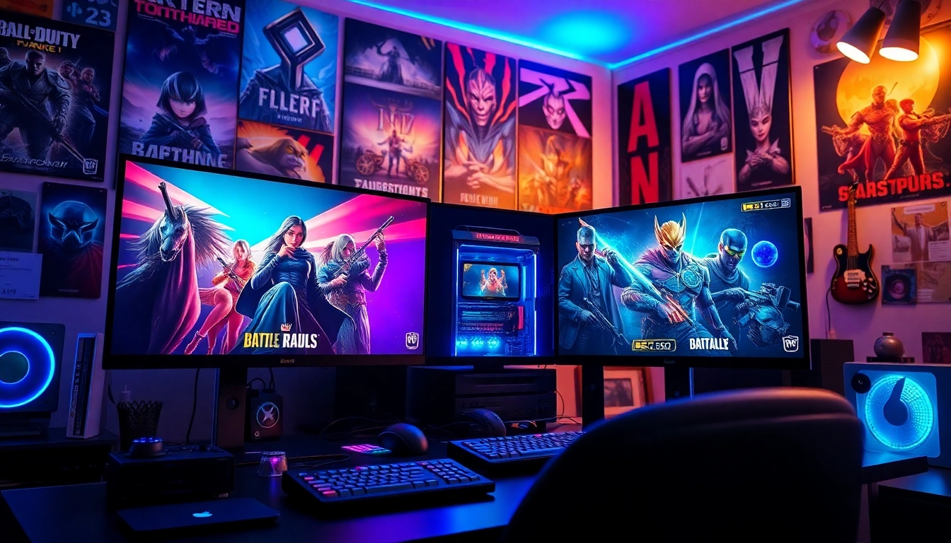 Gry na PC w profesjonalnym zestawie gamingowym z wysokiej jakości sprzętem.