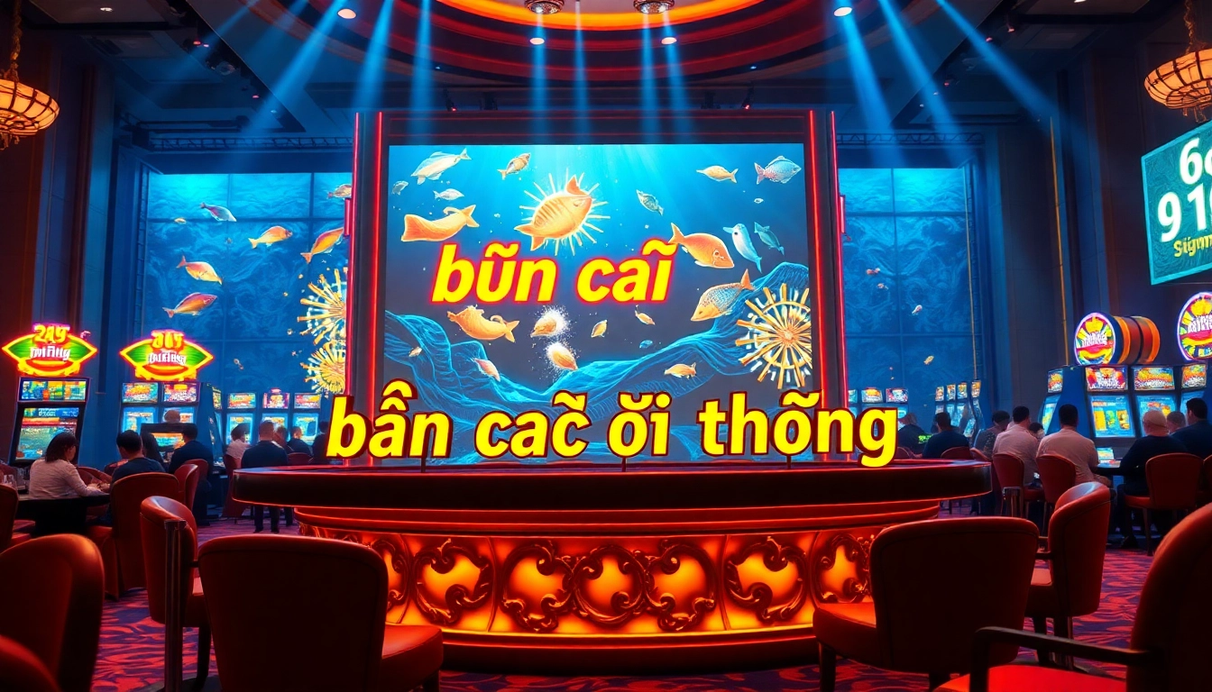 bắn cá đổi thưởng game scene showcasing vibrant graphics and casino excitement.