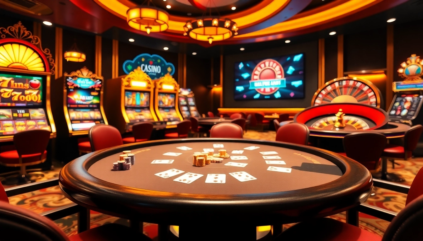 Joueurs engagés à une table de poker dans un environnement de casino en ligne, mettant en avant un gameplay palpitant.