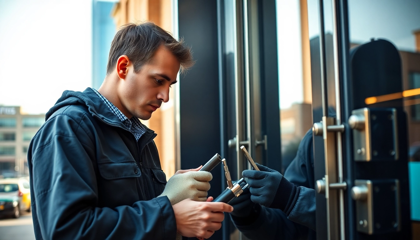 Commercial Locksmiths Near Ballwin, MO assisting businesses with advanced security systems.